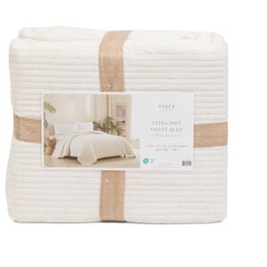 FABLE COLLECTION Velvet Quilt cream  88” x 88”